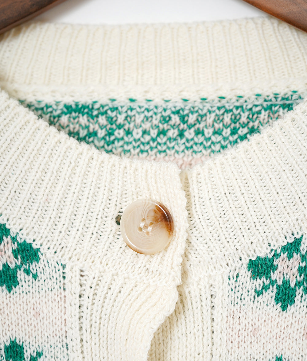Clover jacquard knitted cardigan
