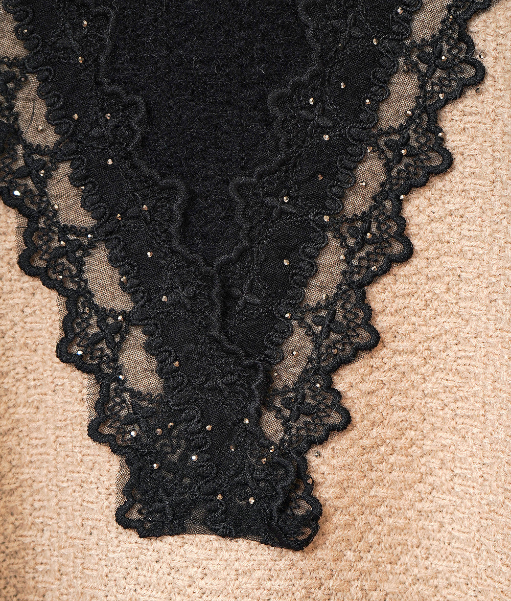 Lace and sweet bicolor knit
