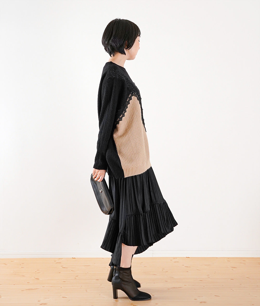 Lace and sweet bicolor knit
