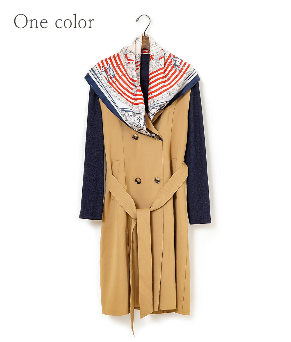 3-piece set of gilet, scarf and tunic