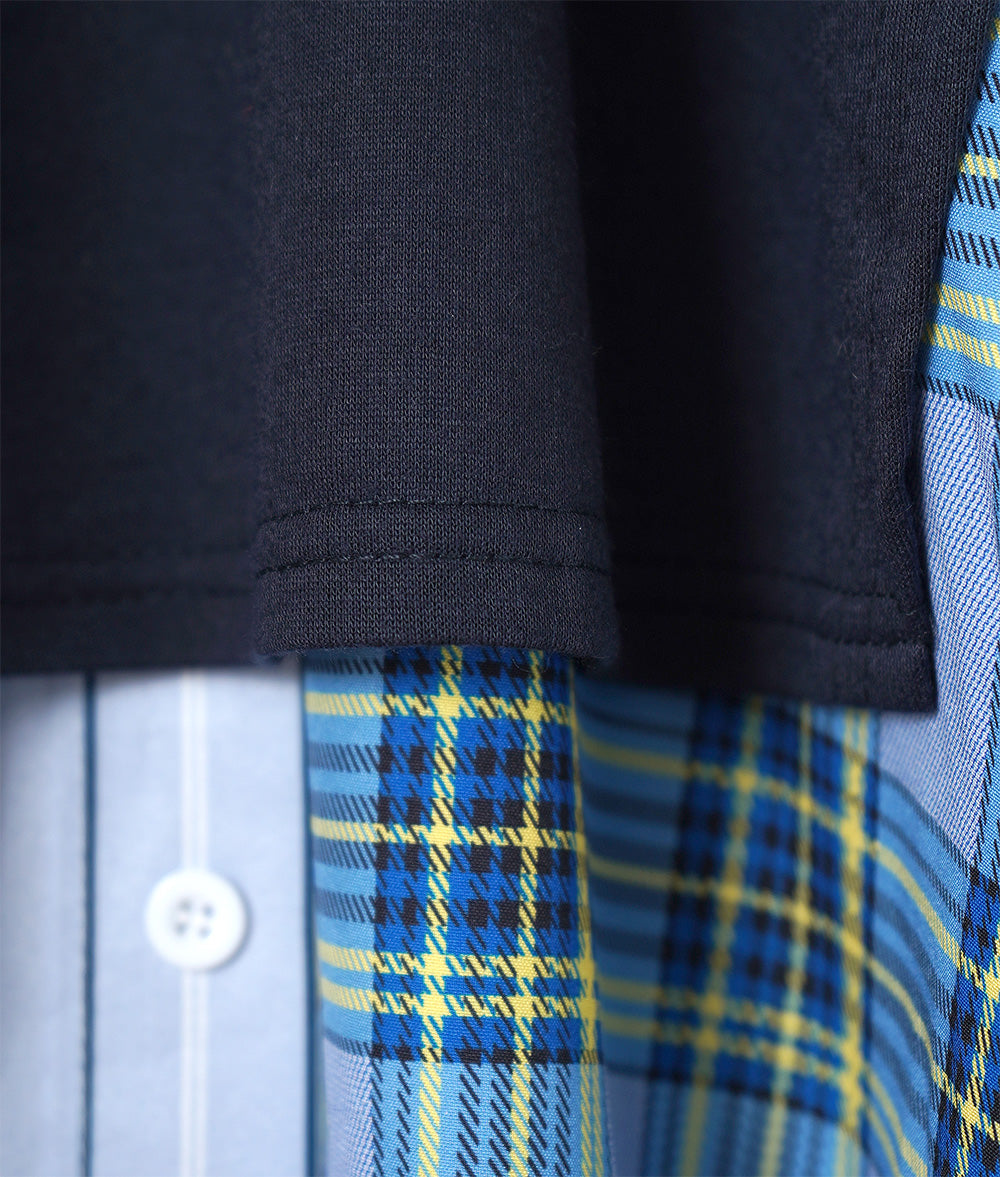 Layered cut and sew with wavy sleeves