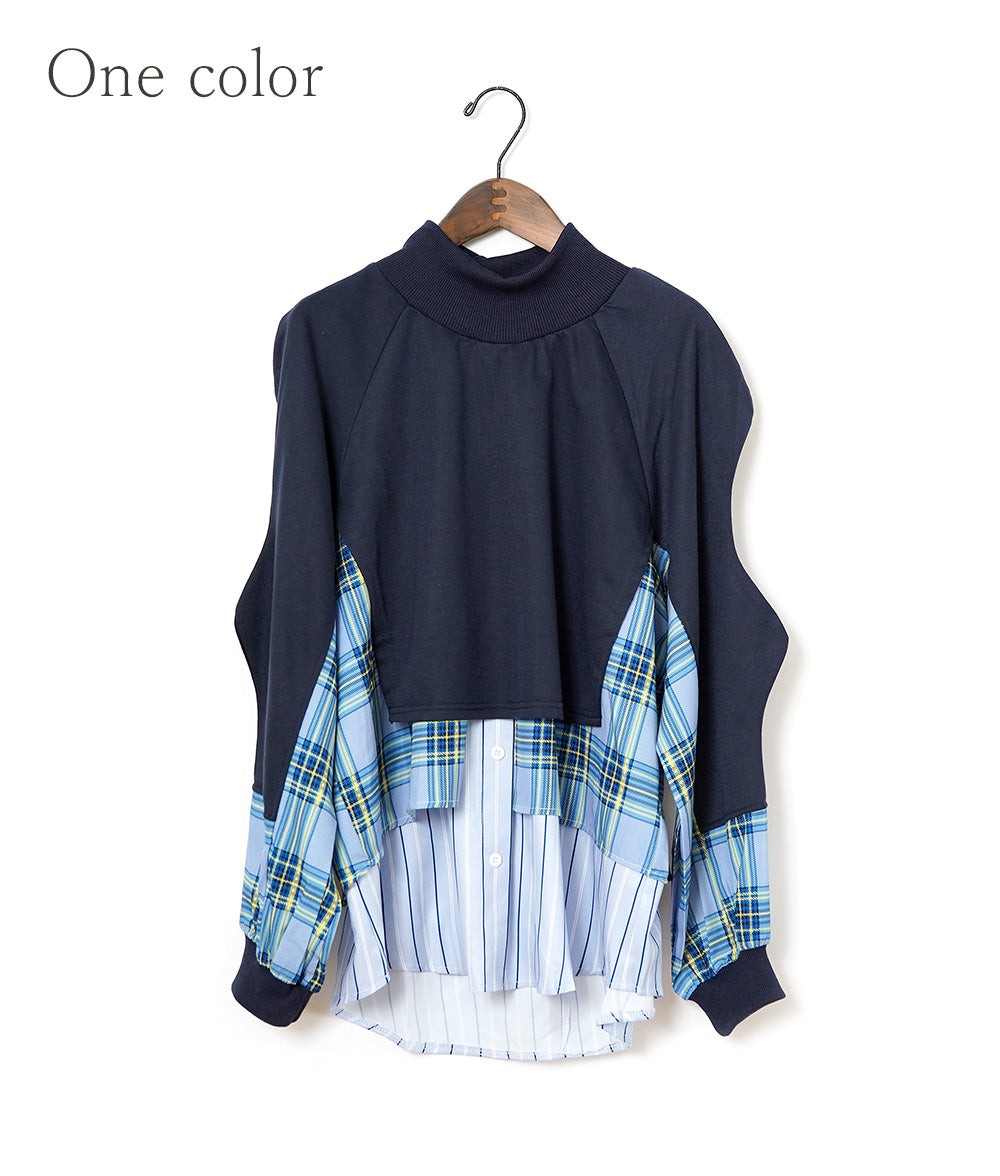 Layered cut and sew with wavy sleeves