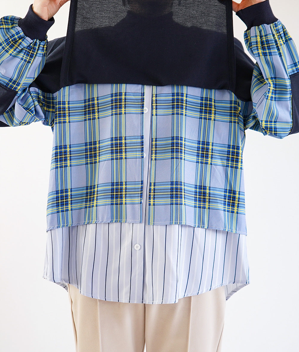 Layered cut and sew with wavy sleeves