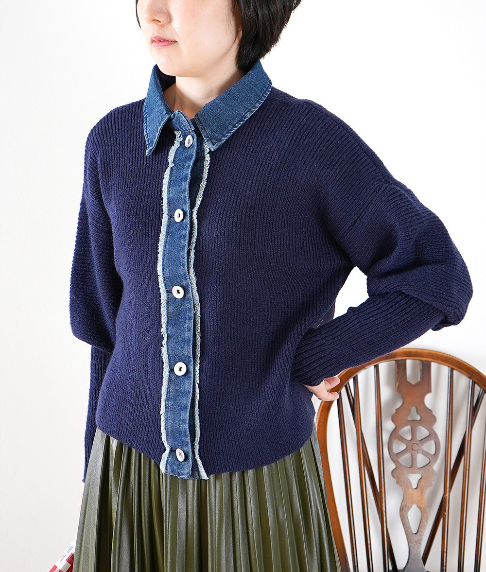 Denim & Pointy sleeve knit