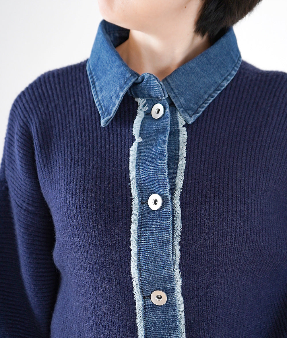 Denim & Pointy sleeve knit