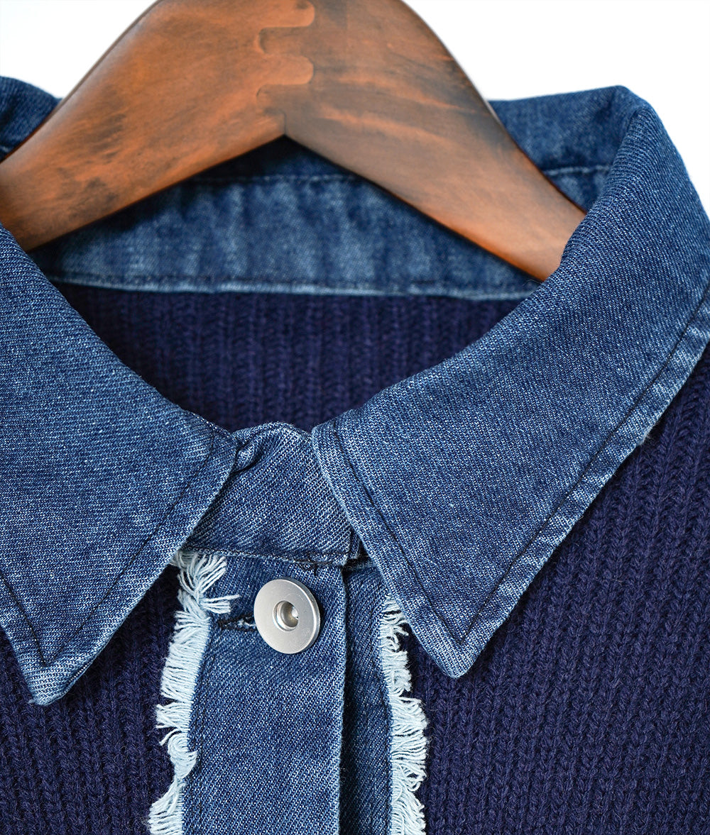 Denim & Pointy sleeve knit