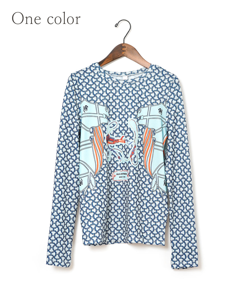 Chain and horse print top