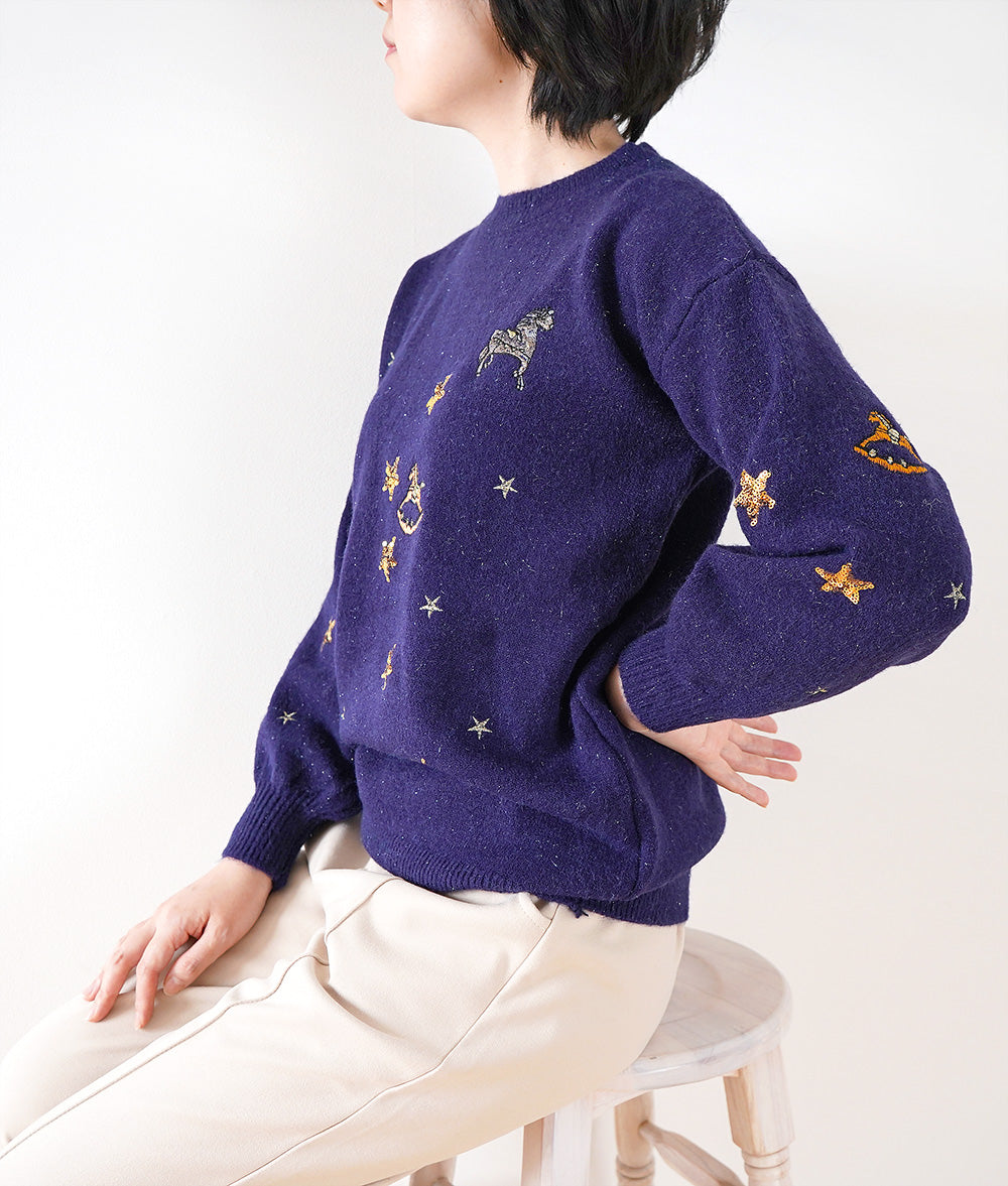 Night Sky Stars and Carousel Knit