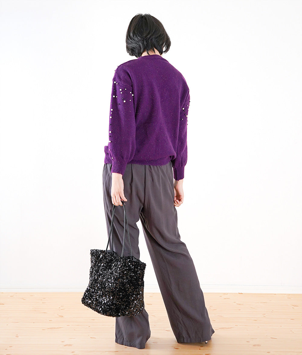 【SALE】Sparkling knit of pearl and lame