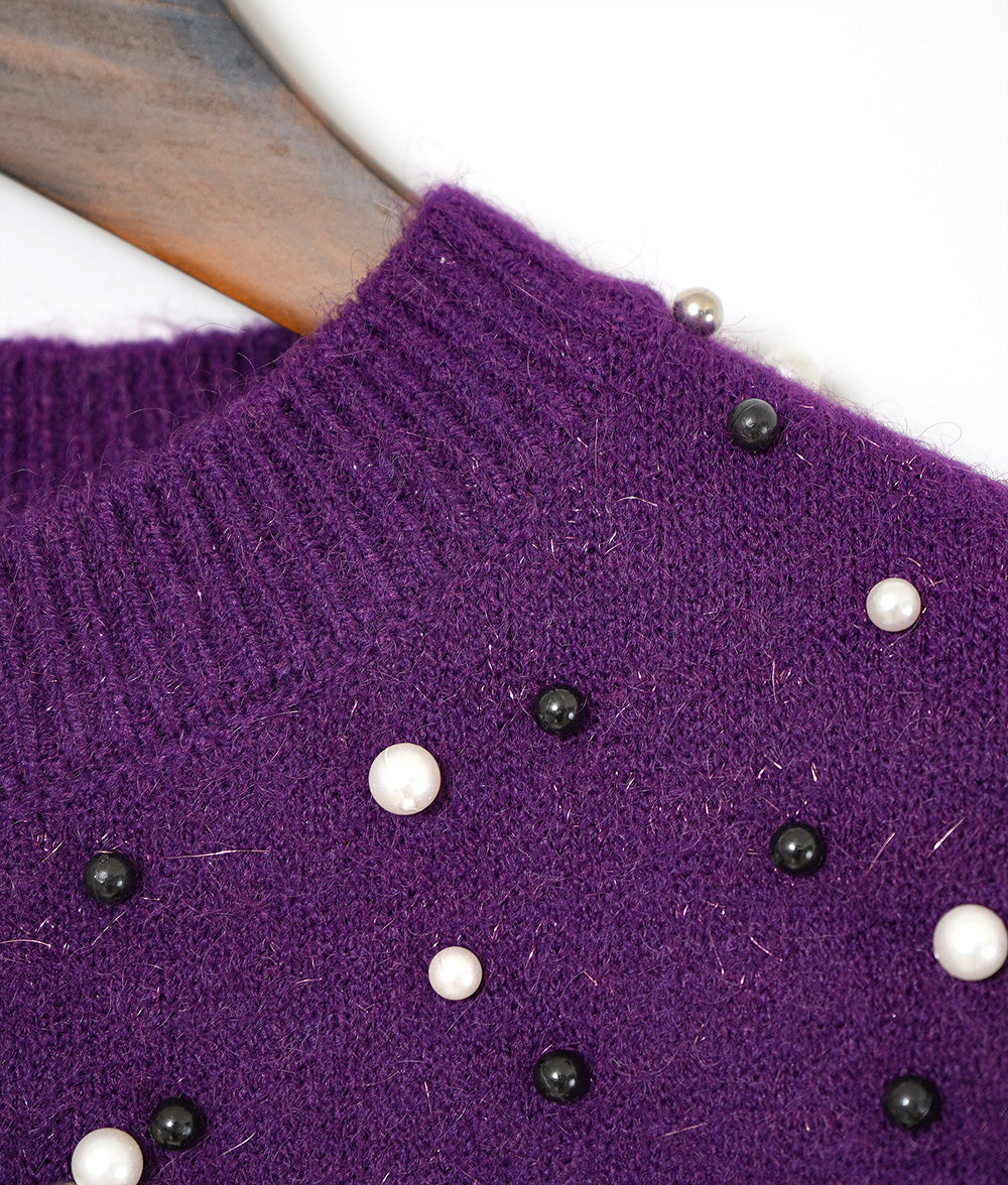 【SALE】Sparkling knit of pearl and lame