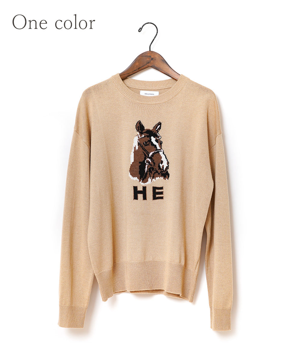 Relaxed knit with a horse motif