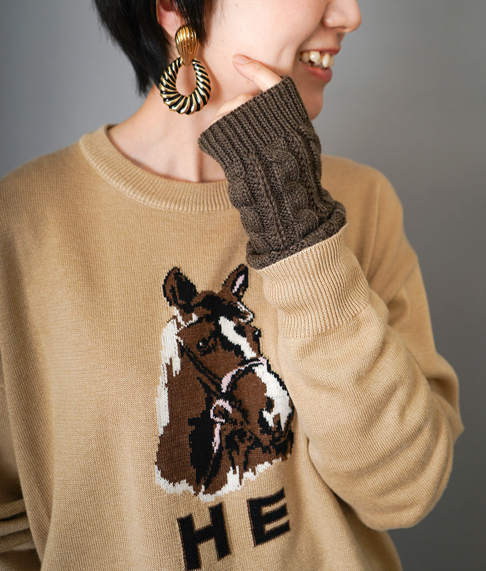 Relaxed knit with a horse motif