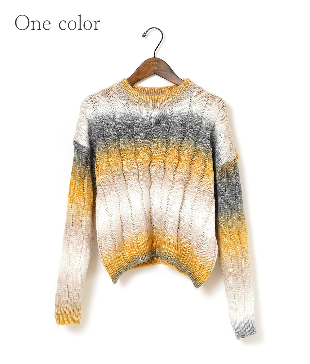 Bleed color cable knit