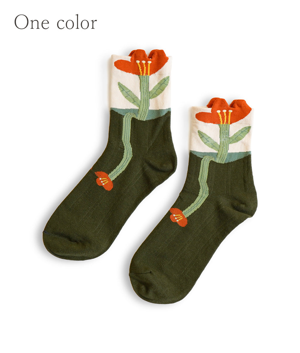 Spring Flower Crew Socks