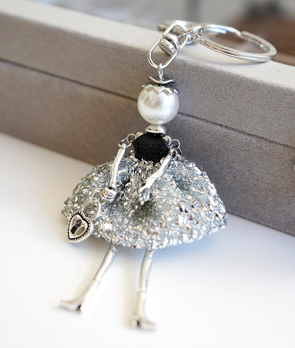 Glitter doll keychain