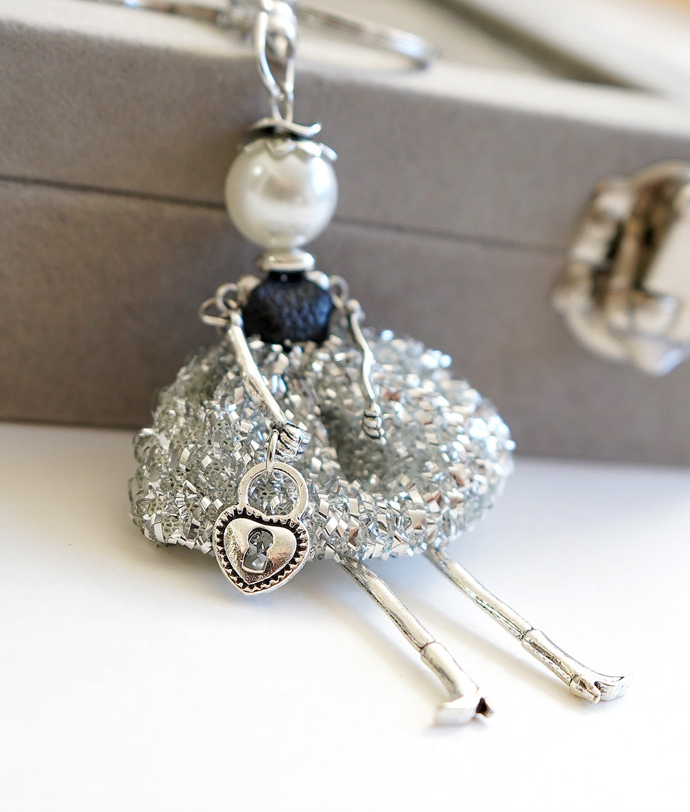 Glitter doll keychain