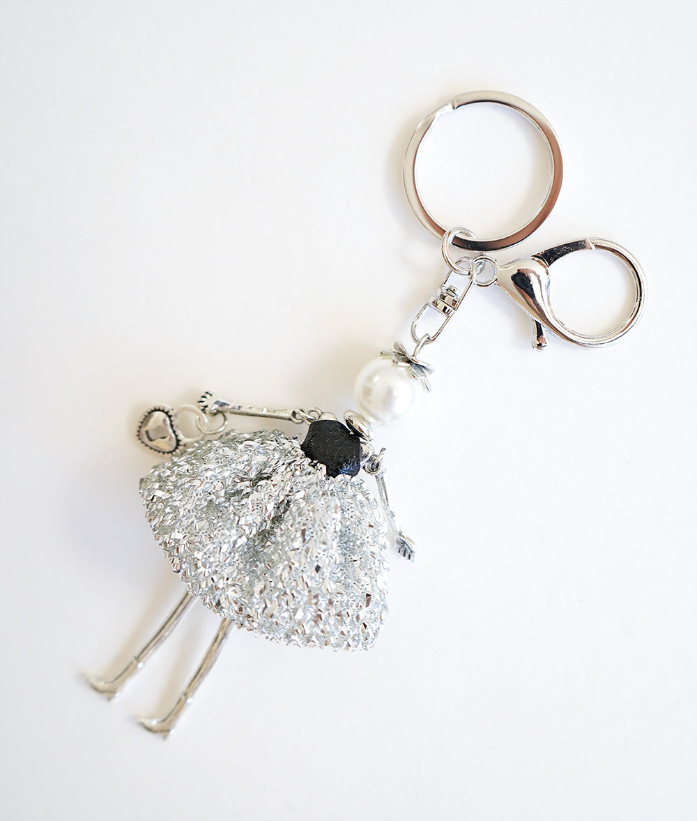 Glitter doll keychain