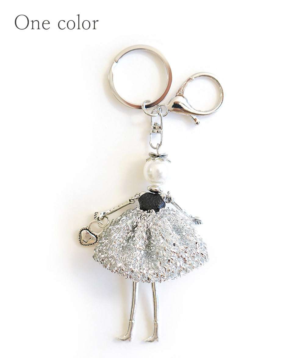 Glitter doll keychain