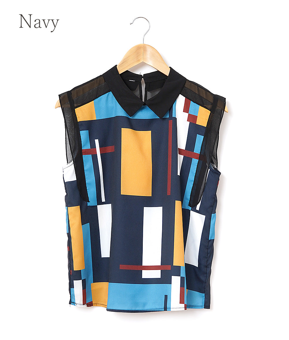 Retro-modern geometric tops