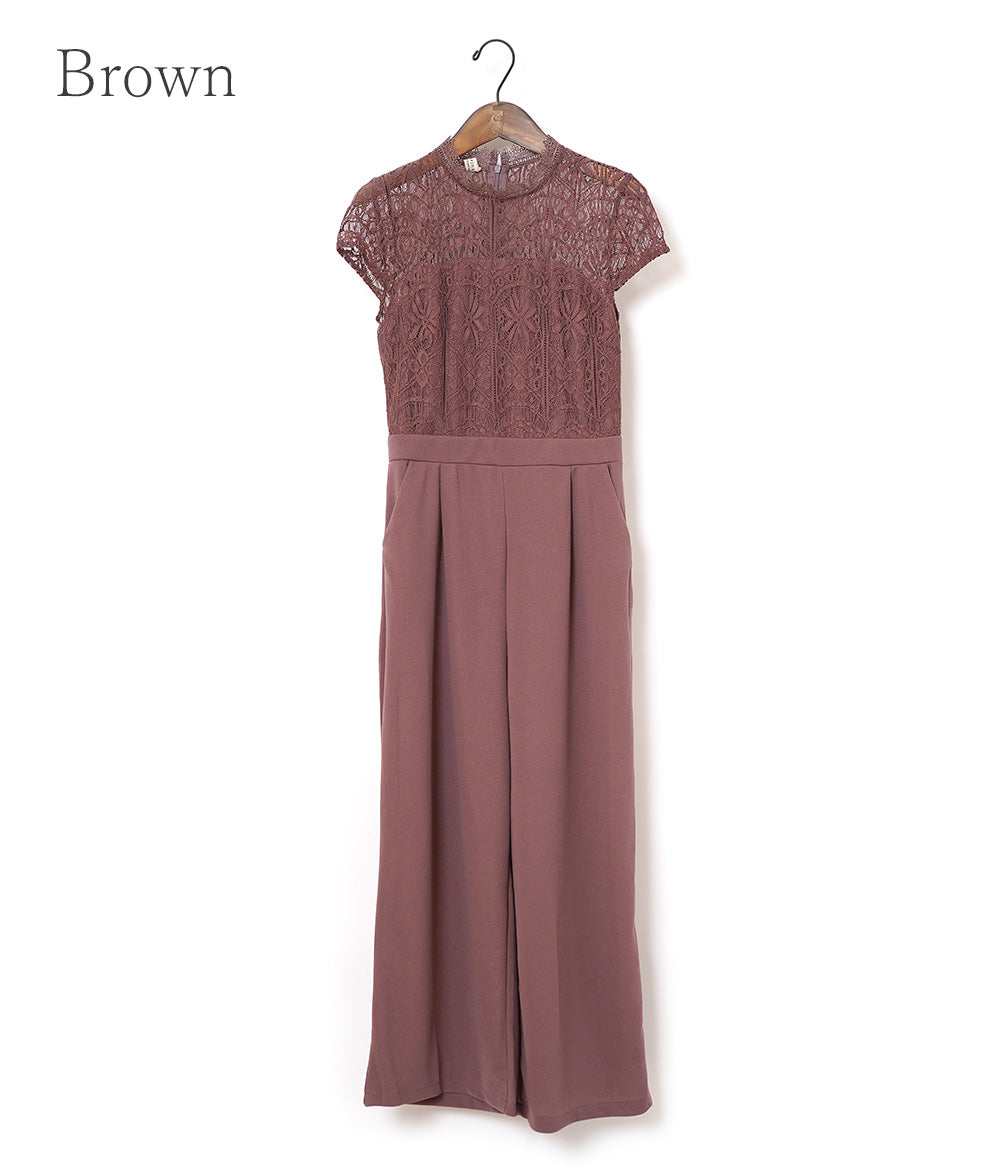 【SALE】Elegant ornate lace pants dress