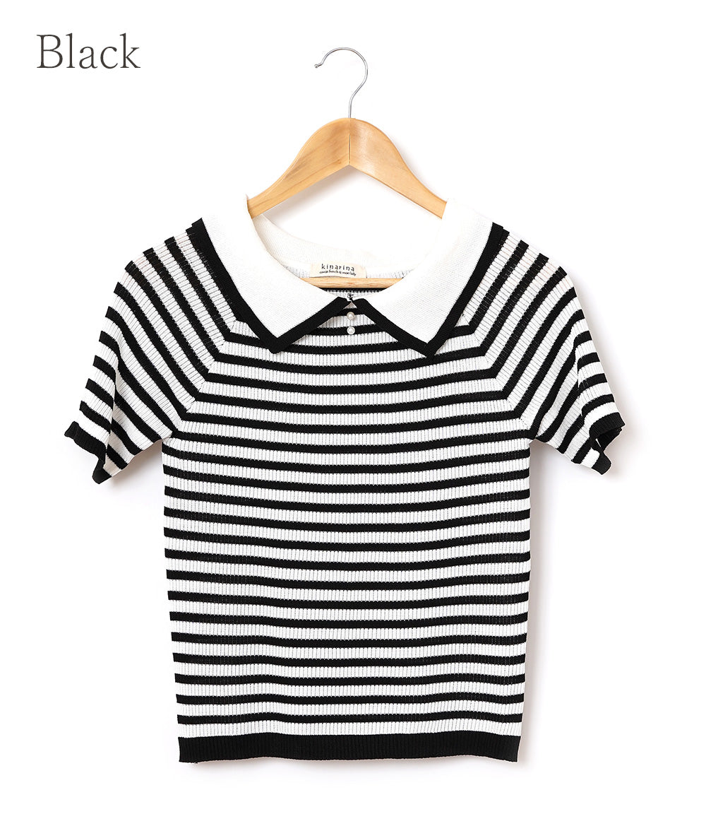 【SALE】Feminine delicate look knit polo