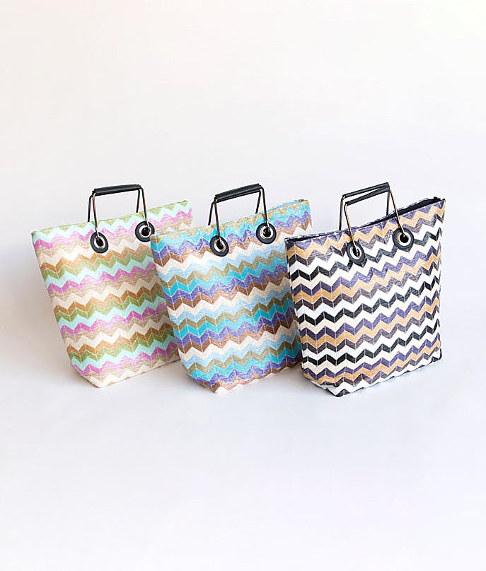 【SALE】Colorful chevron striped tote