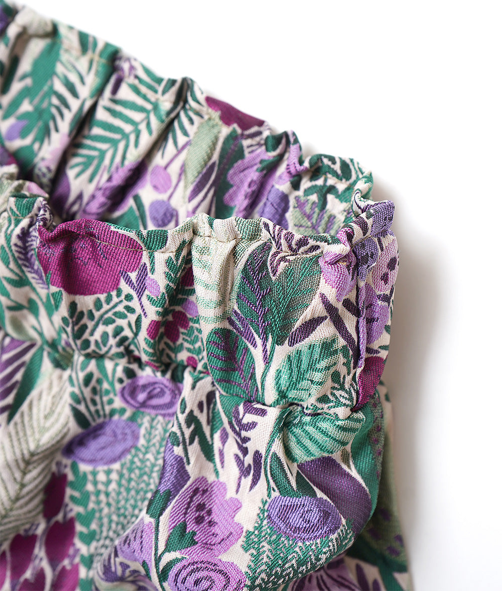 Soft volume floral jacquard skirt