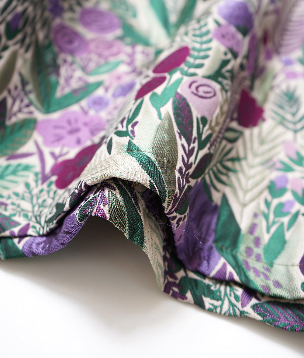 Soft volume floral jacquard skirt