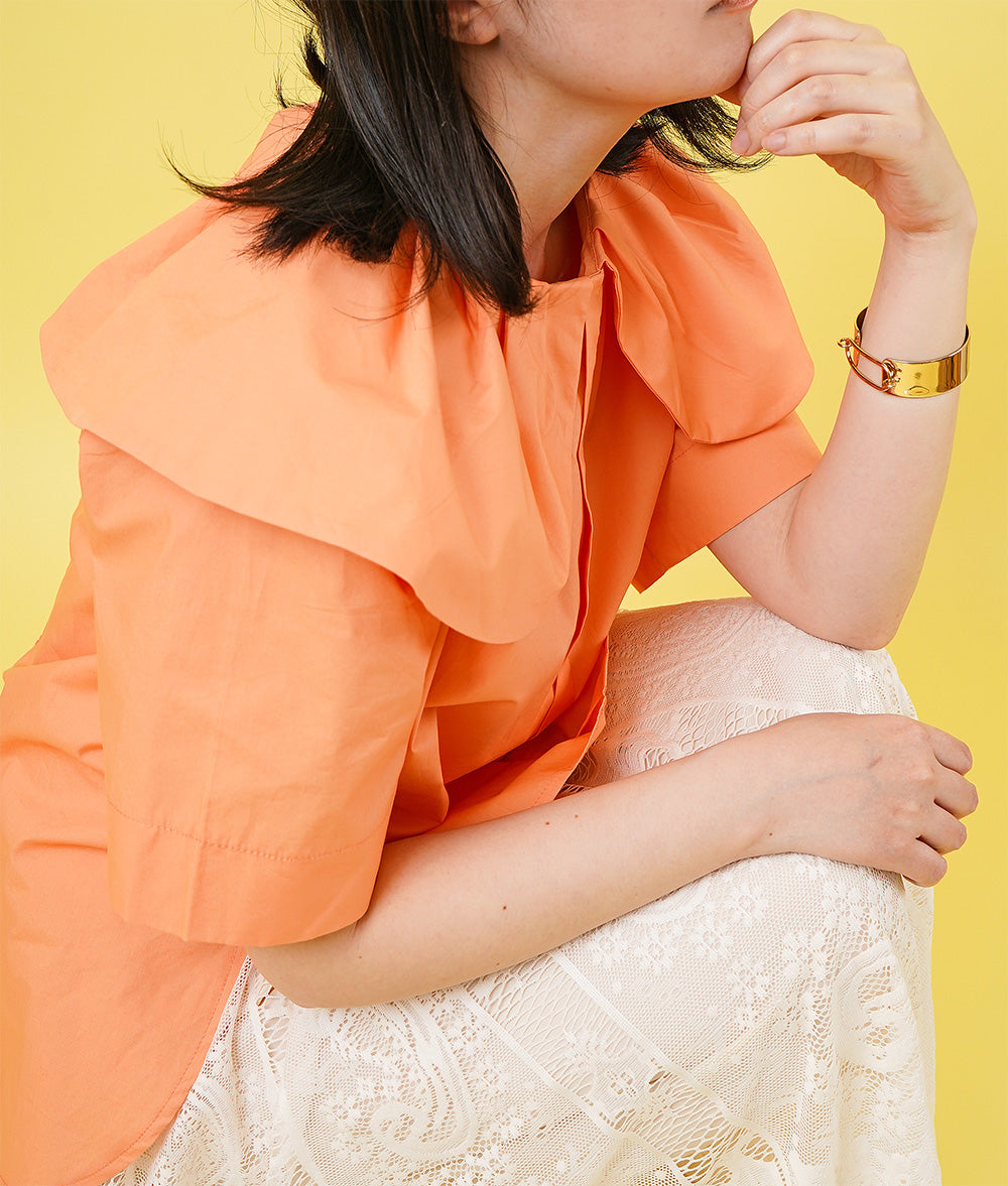 【SALE】Big collar blouse like petals