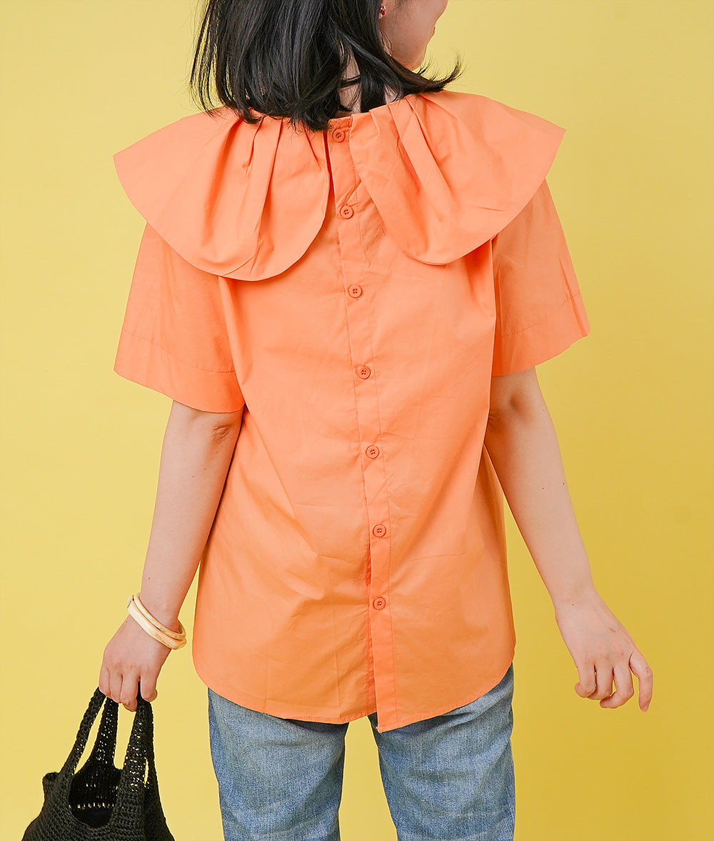 【SALE】Big collar blouse like petals