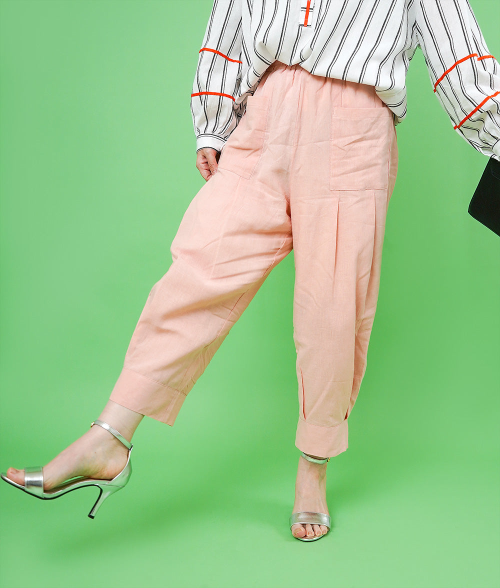Salmon pink lantern pants
