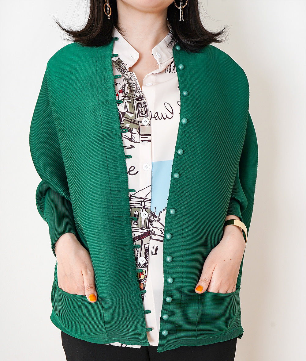 【SALE】Loose and unique pleated cardigan