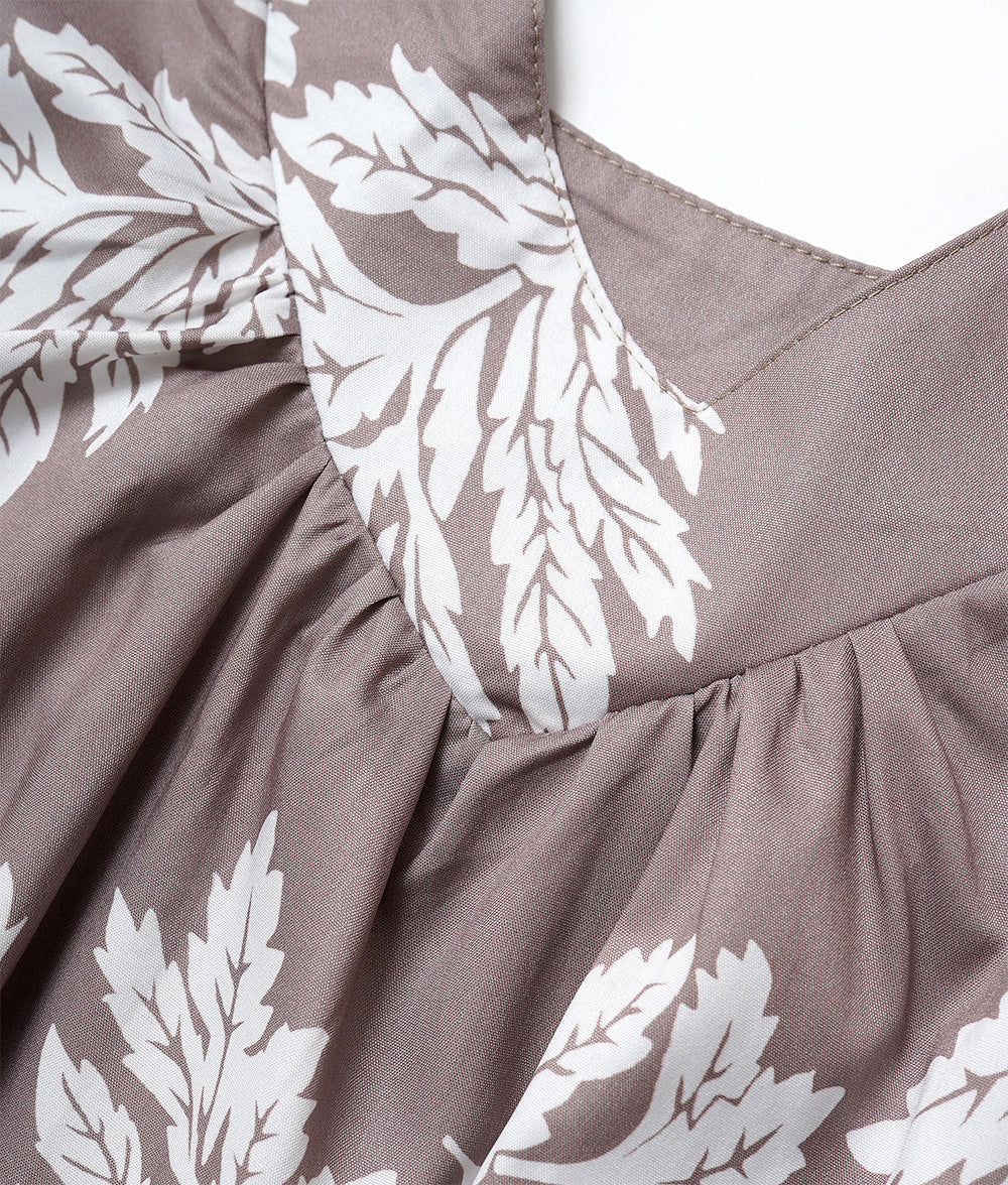 【SALE】Hawaiian taste feels Leaf print dress