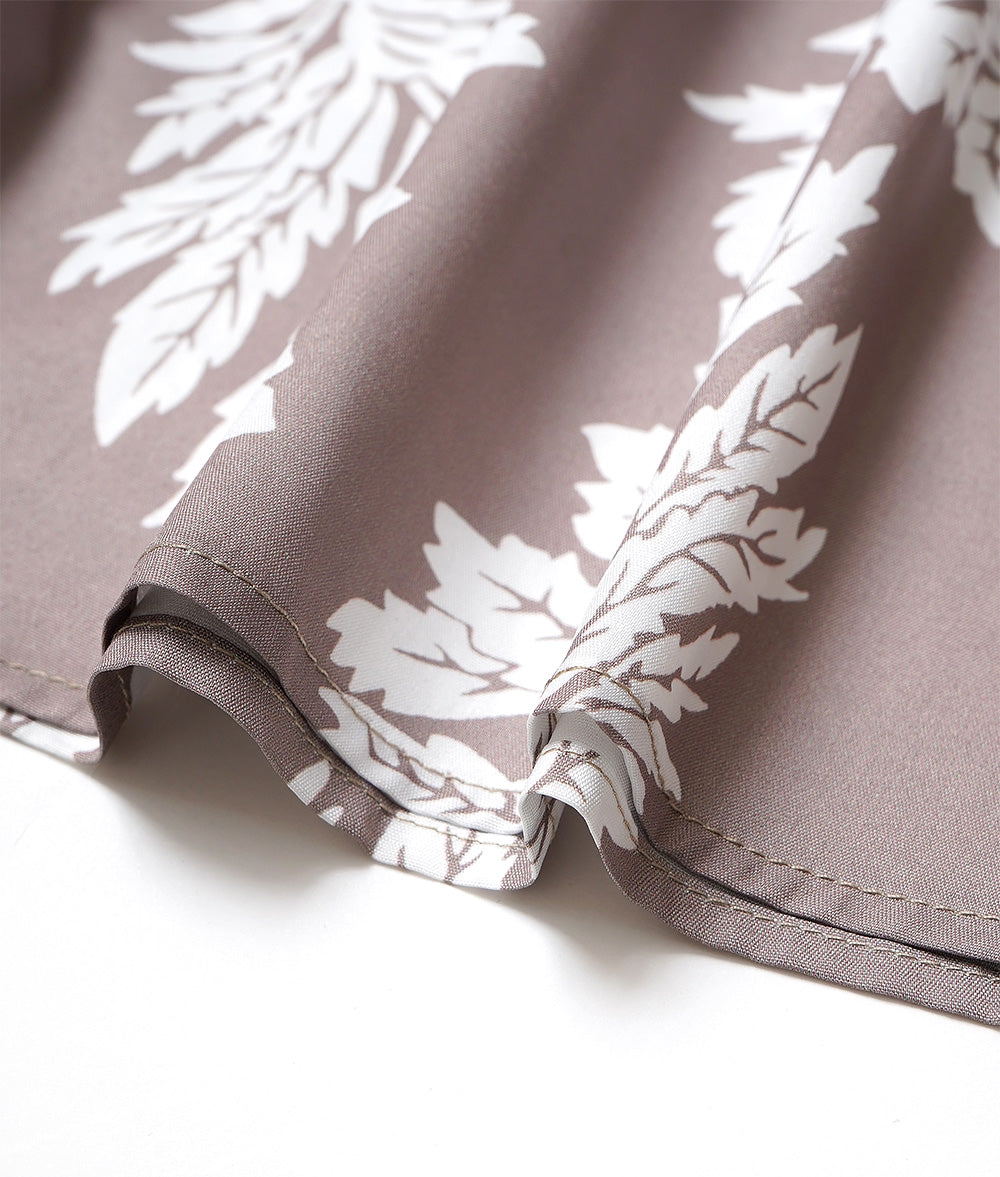 【SALE】Hawaiian taste feels Leaf print dress