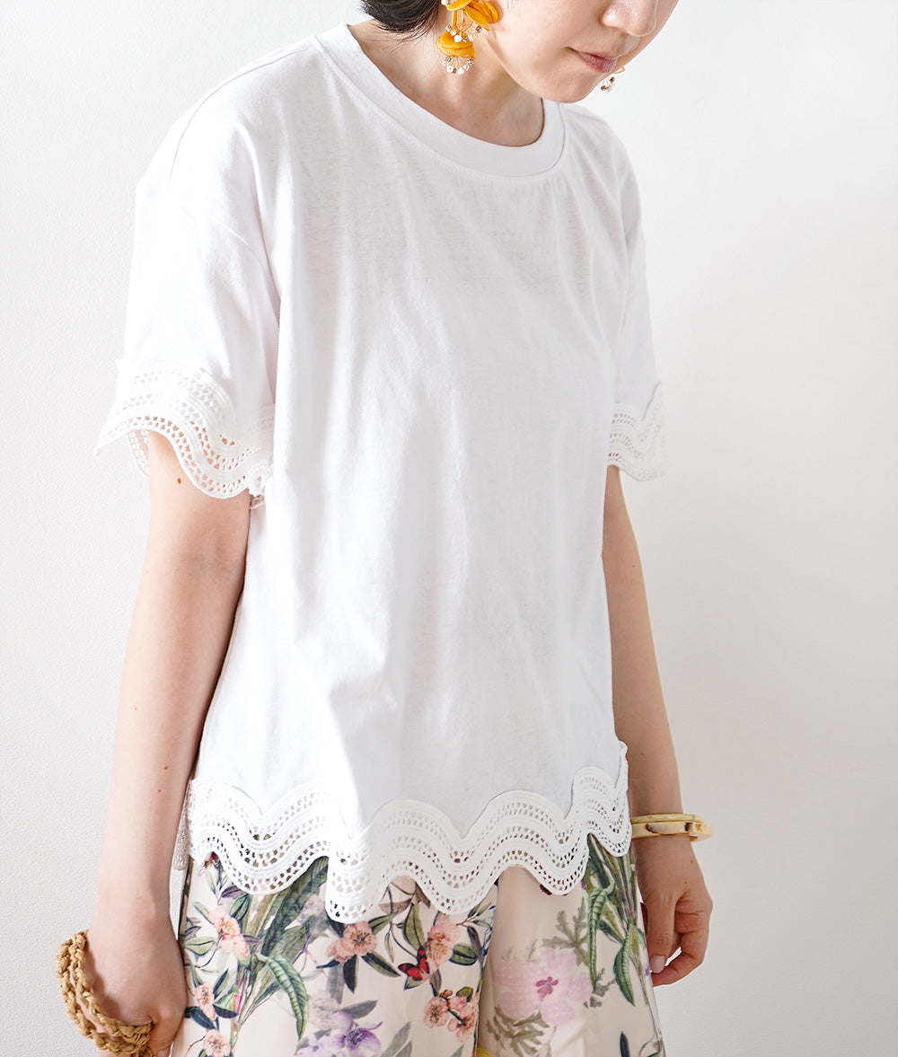 【SALE】Wave lace classy cut and sew