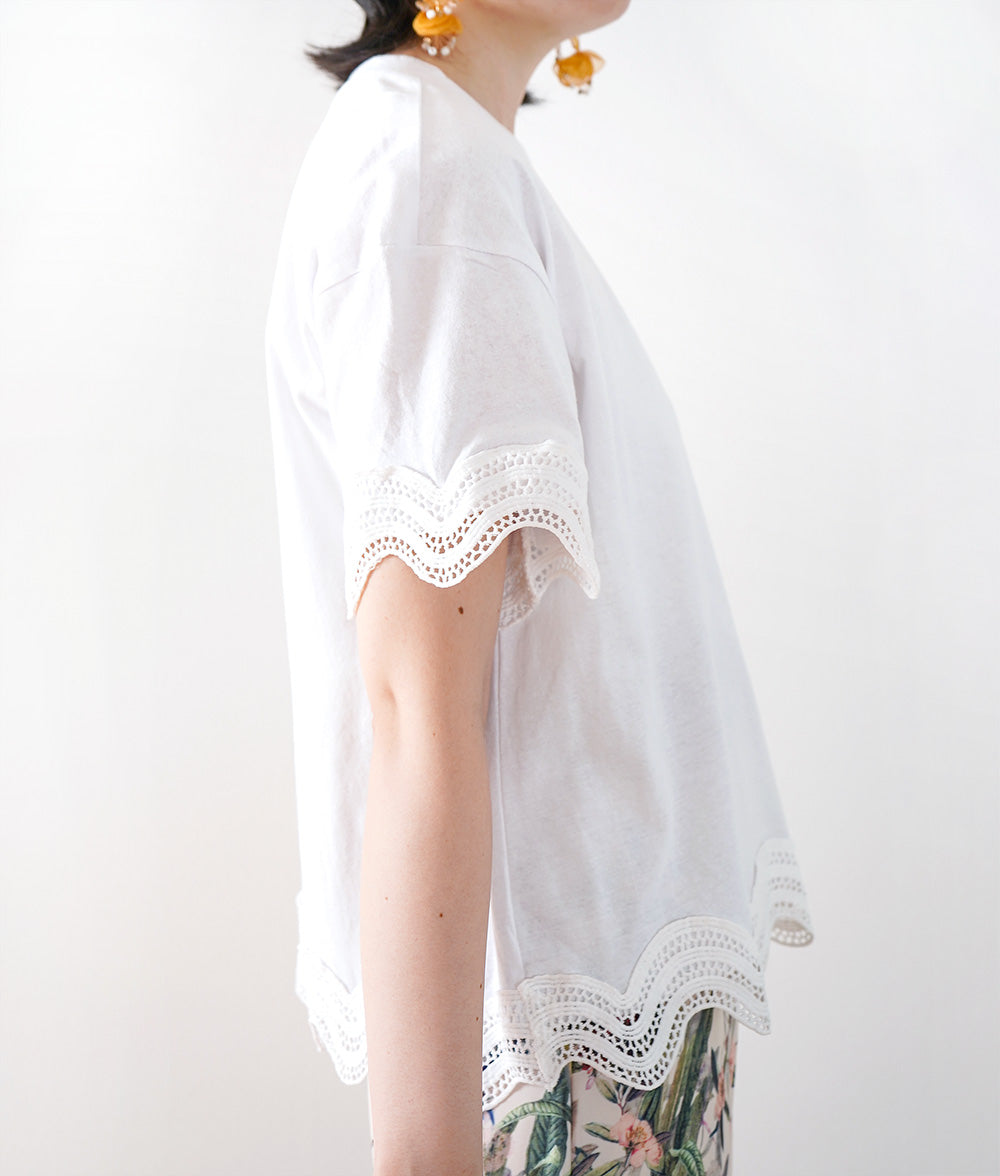 【SALE】Wave lace classy cut and sew