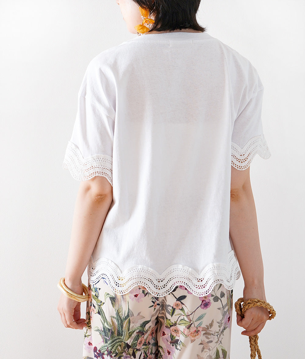 【SALE】Wave lace classy cut and sew