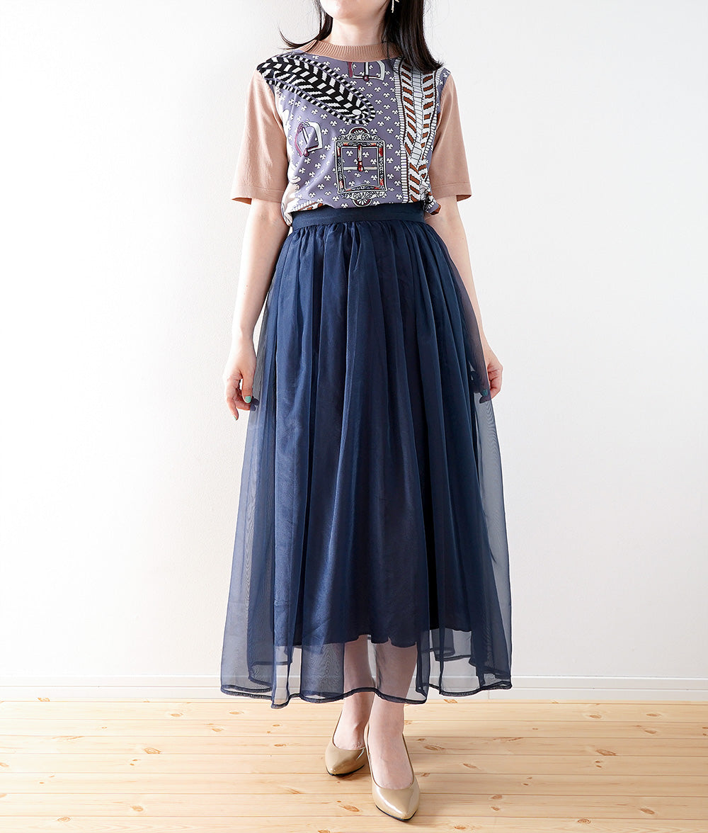【SALE】Light and gorgeous sheer tulle skirt