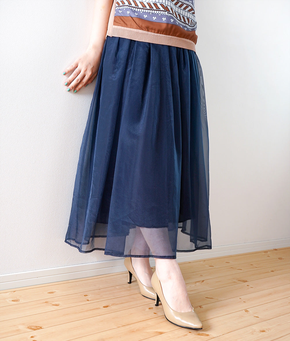 【SALE】Light and gorgeous sheer tulle skirt