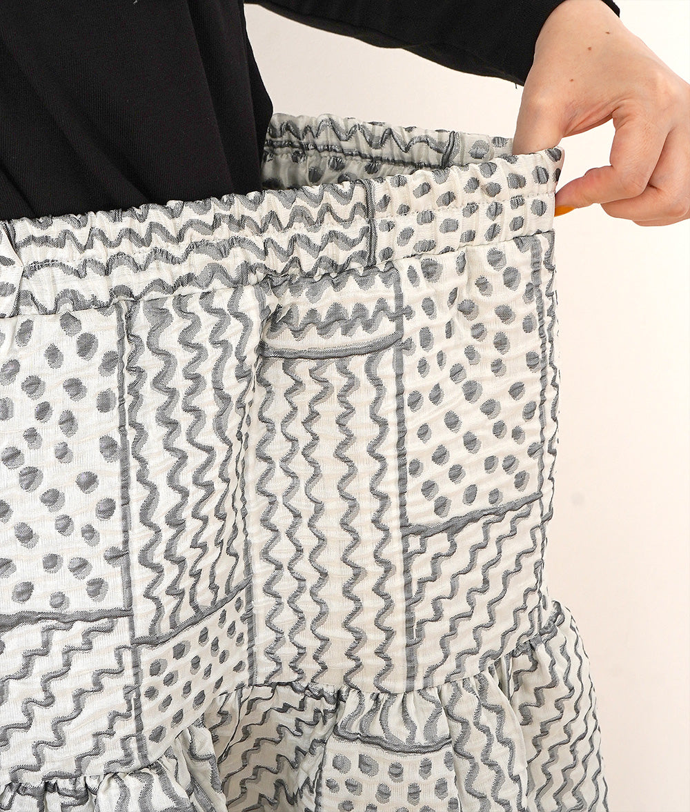 Plump fluffy jacquard volume skirt