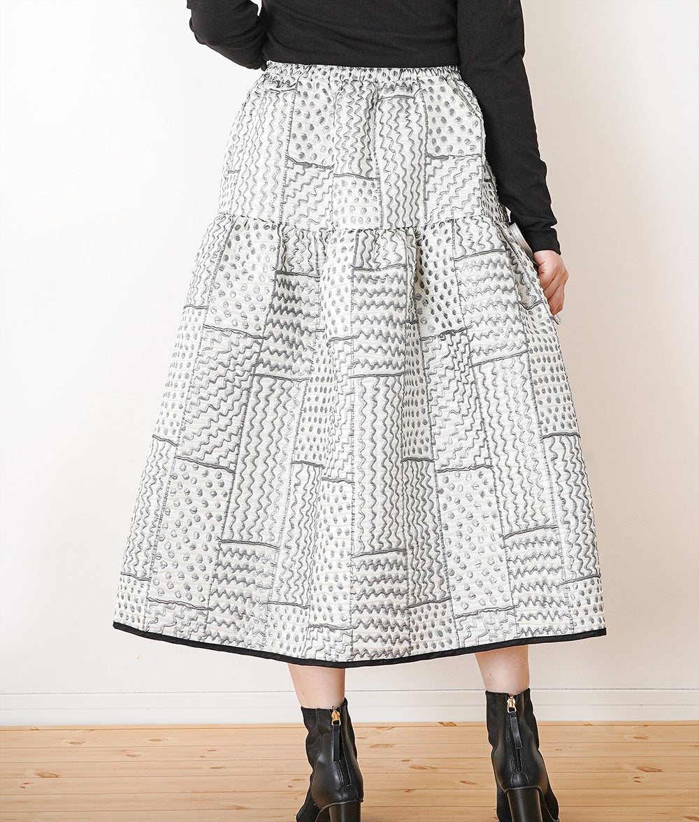 Plump fluffy jacquard volume skirt