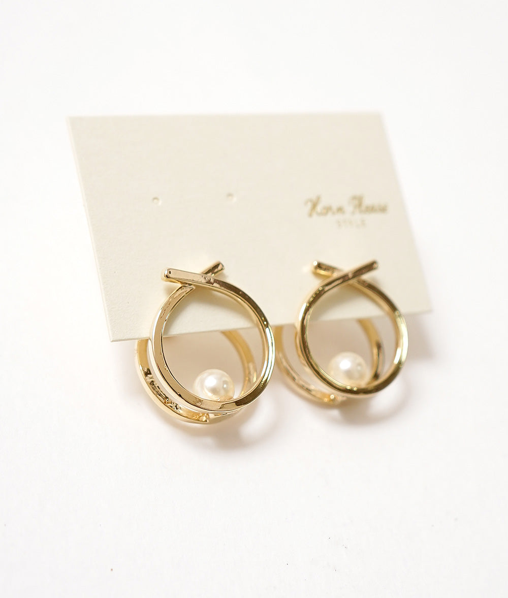 【SALE】Shining single pearl clamp earrings