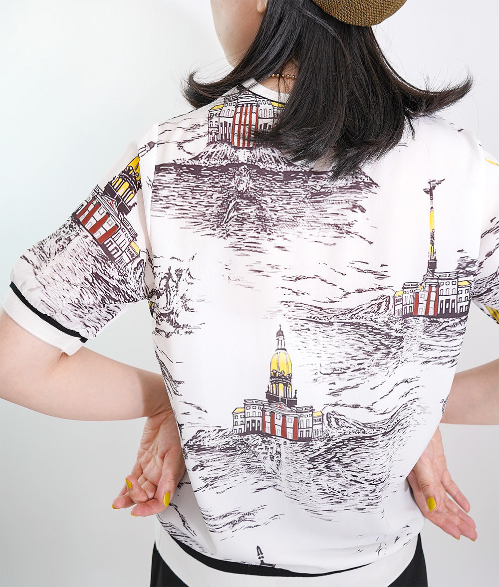 Traveling landscape painting print tops