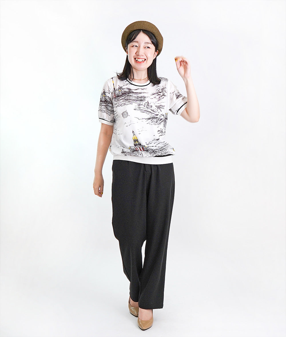 Traveling landscape painting print tops