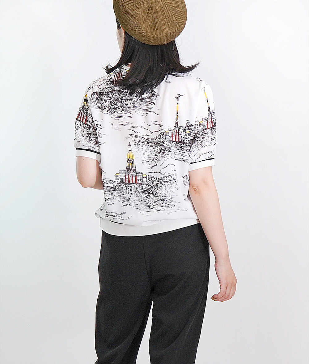 Traveling landscape painting print tops