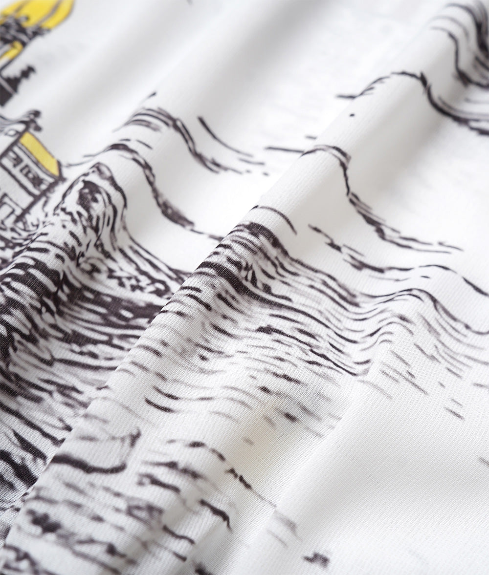 Traveling landscape painting print tops