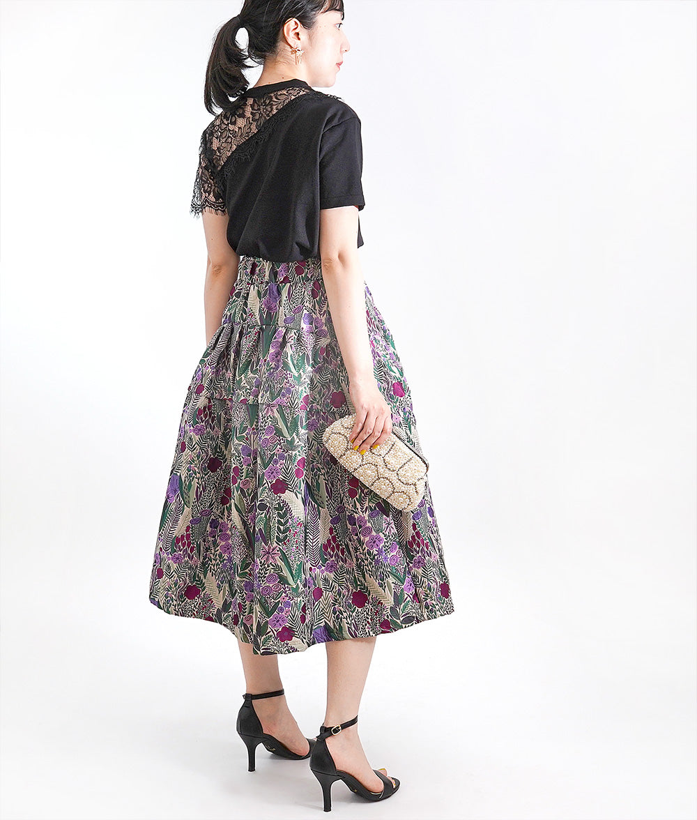 Lace short sleeve knit for an accent