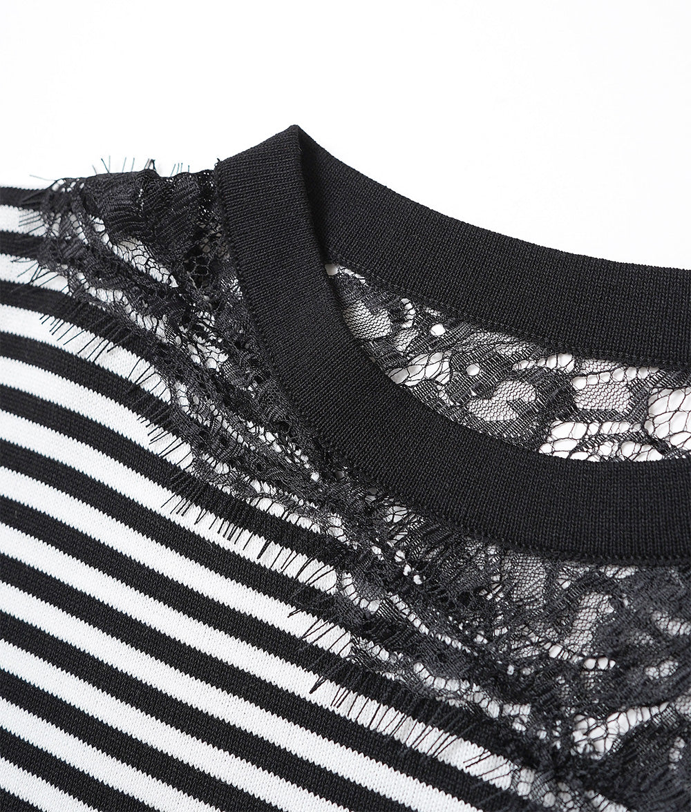 Lace short sleeve knit for an accent