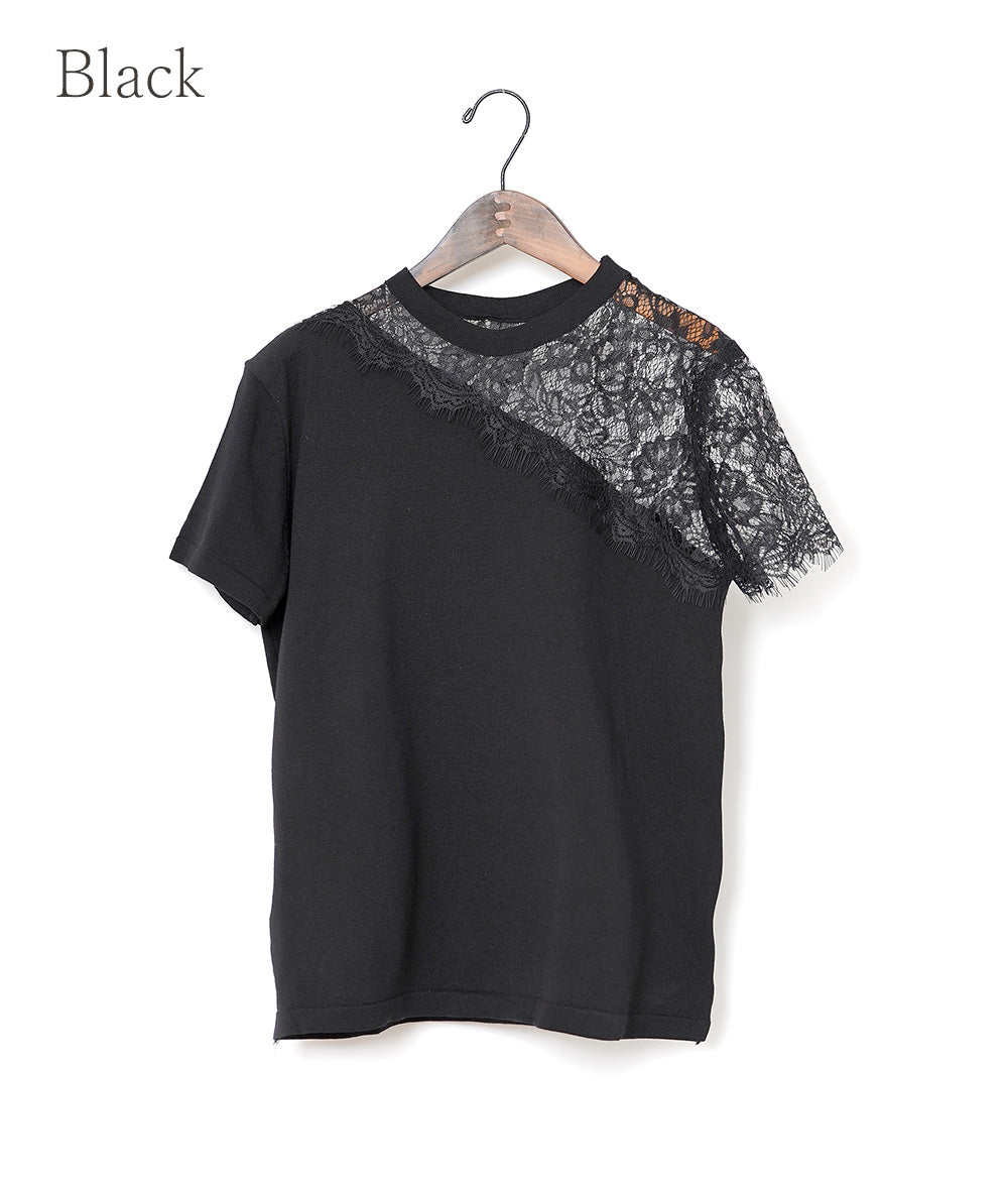 Lace short sleeve knit for an accent