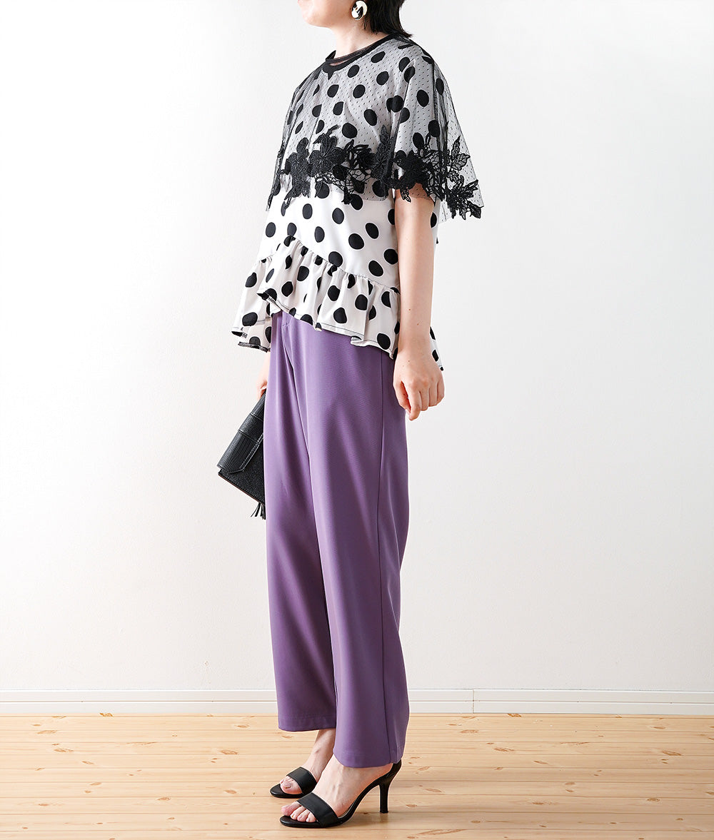 Dot flower embroidery lace cape